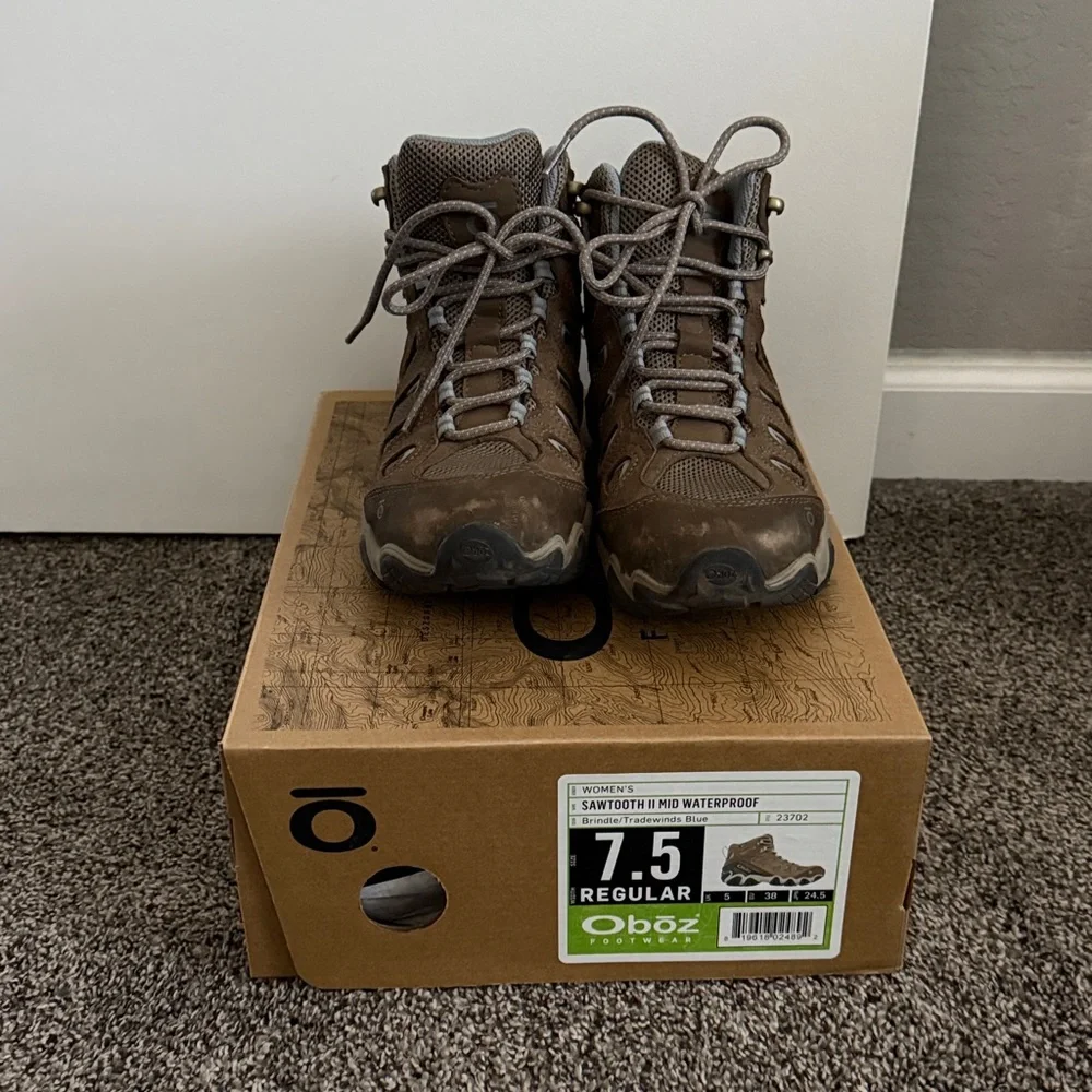 Oboz Sawtooth X Mid Waterproof Women's Hiking Boots Size 7.5 Brown - Picture 2 of 5